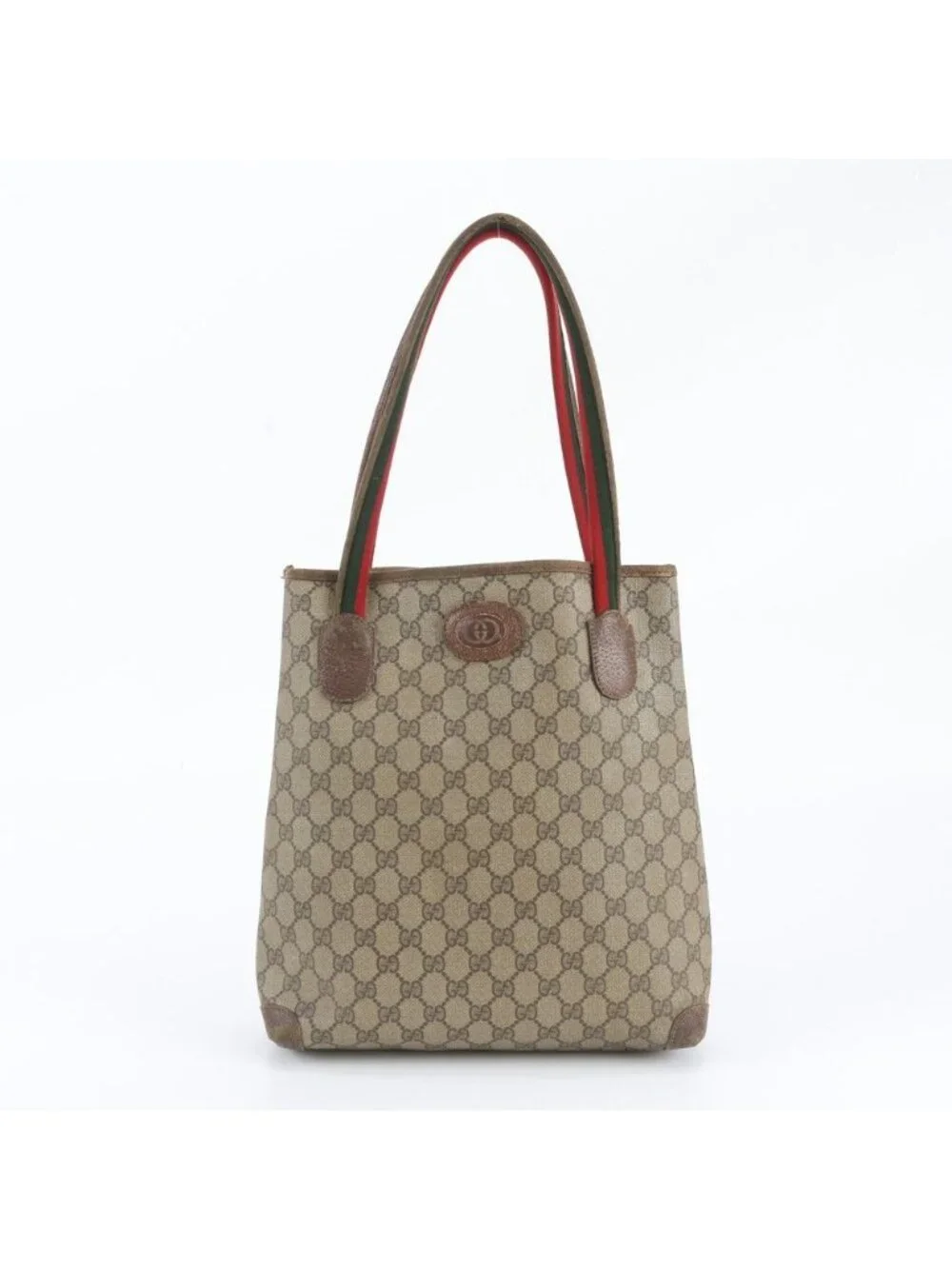 Gucci Vintage GG Supreme Sherry Line 58 02 Leather Tote Bag Document
